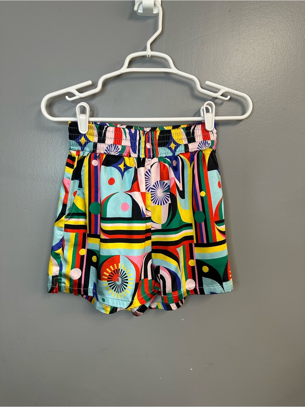 Akira Multicolor Geo-Print Elastic-Waist Women’s Shorts